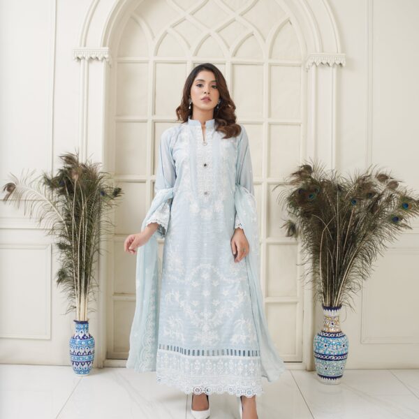 Manizay Moray Piya Premium Embroidered Bana Dora Lawn With Embroidered Crinkle Dupatta M-01