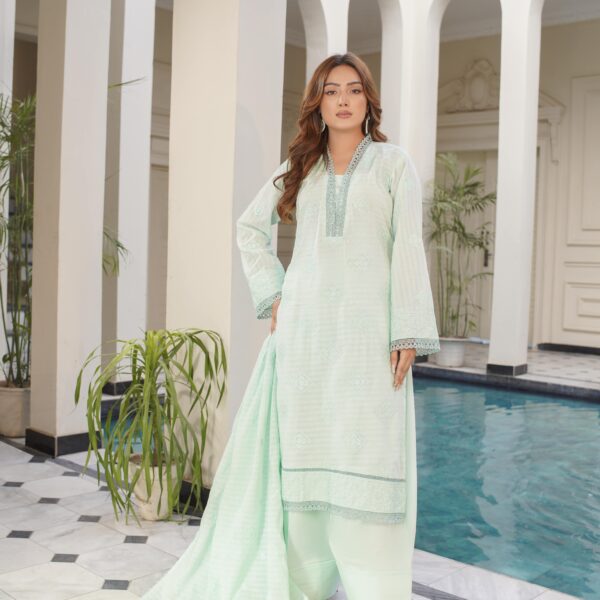 Manizay Nawab Sahiba Premium Embroidered Bana Dora Lawn With Embroidered Lawn Dupatta 10 Article in One Box