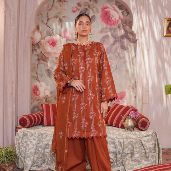 Manizay Shehar Bano Premium Embroidered Bana Dora Lawn With Pure Embroidered Crinkle Dupatta M-01