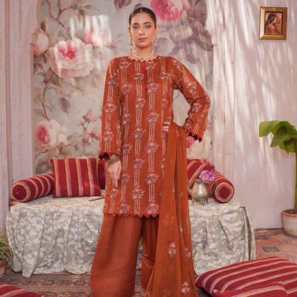 Manizay Shehar Bano Premium Embroidered Bana Dora Lawn With Pure Embroidered Crinkle Dupatta 08 Articles in 1 Box
