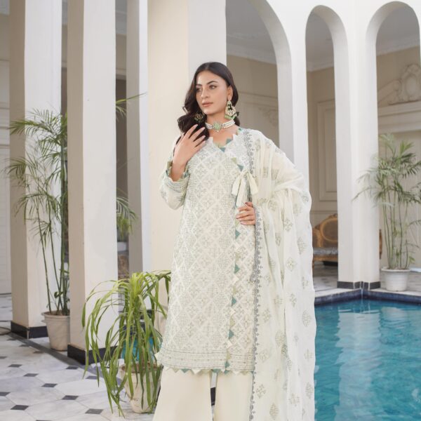 Manizay Arooj Premium Embroidered Bana Dora Lawn With Embroidered Crinkle Dupatta M-06