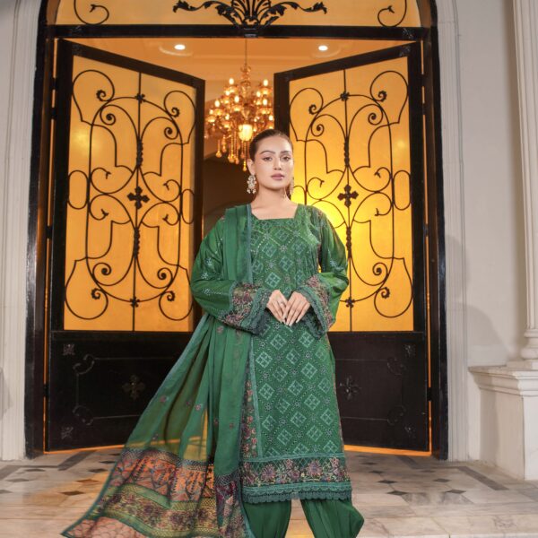 Manizay Zarlish Premium Embroidered Lawn With Embroidered Crinkle Dupatta M-06