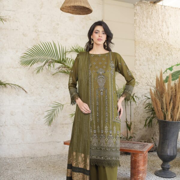 Manizay Bandhan Premium Embroidered Bana Dora Lawn With Fancy Lawn Shawl M-05