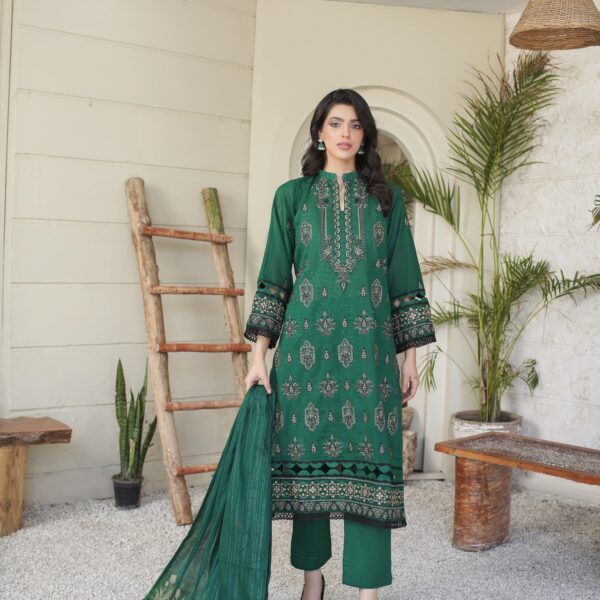 Manizay Bandhan Premium Embroidered Bana Dora Lawn With Fancy Lawn Shawl M-02