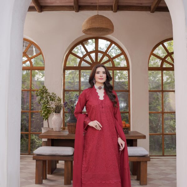 Manizay Khanum Premium Embroidered Lawn With Pure Embroidered Crinkle Dupatta 08 Articles In One Box