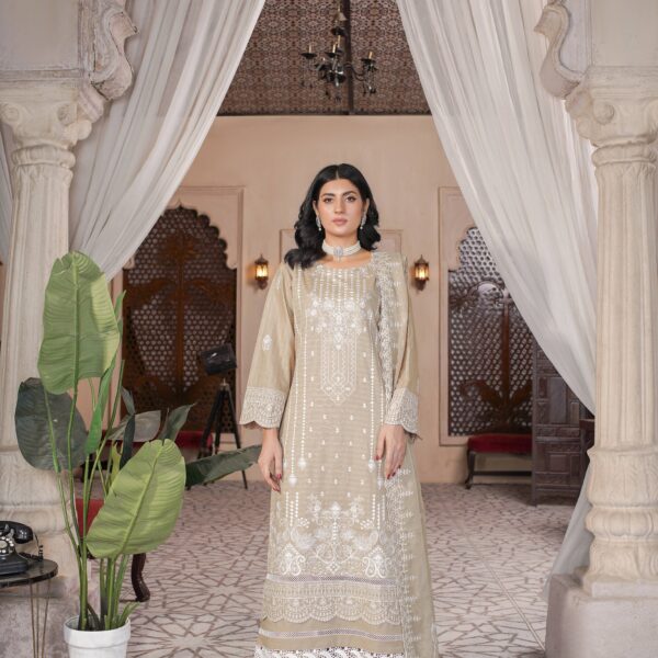 Manizay Manzil Premium Embroidered Bana Dora Lawn With Embroidered Crinkle Dupatta M-06