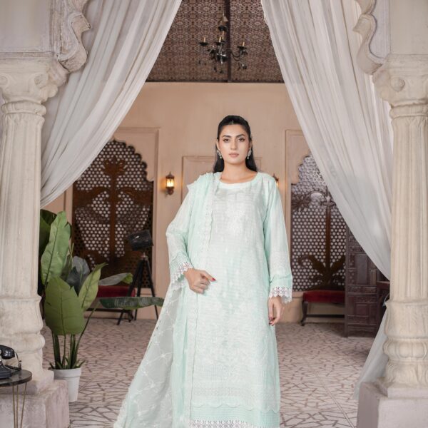 Manizay Manzil Premium Embroidered Bana Dora Lawn With Embroidered Crinkle Dupatta M-05