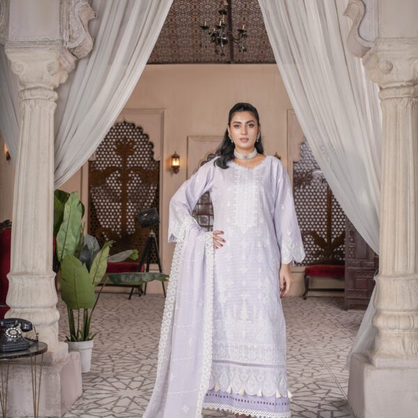 Manizay Manzil Premium Embroidered Bana Dora Lawn With Embroidered Crinkle Dupatta M-09