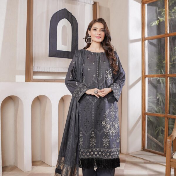 Manizay Meharani Premium Embroidered Bana Dora Lawn With Fancy Voile Lawn Dupatta M-03