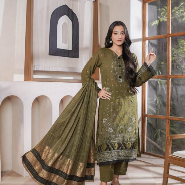 Manizay Meharani Premium Embroidered Bana Dora Lawn With Fancy Voile Lawn Dupatta M-05