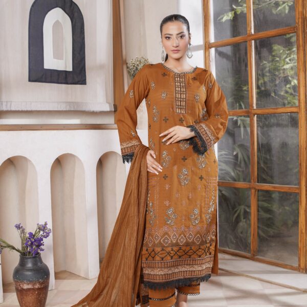 Manizay Meharani Premium Embroidered Bana Dora Lawn With Fancy Voile Lawn Dupatta M-06