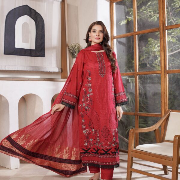 Manizay Meharani Premium Embroidered Bana Dora Lawn With Fancy Voile Lawn Dupatta M-02