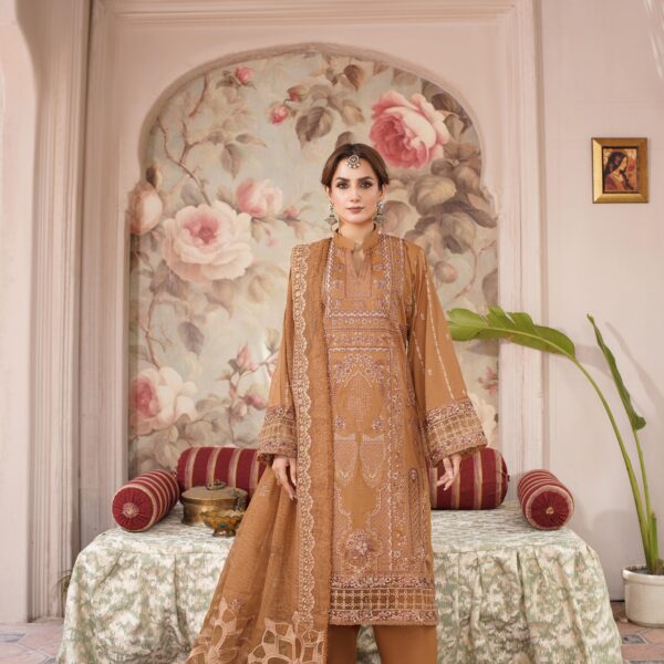 Manizay Nargis Premium Embroidered Lawn With Embroidered Fancy Dupatta M-02