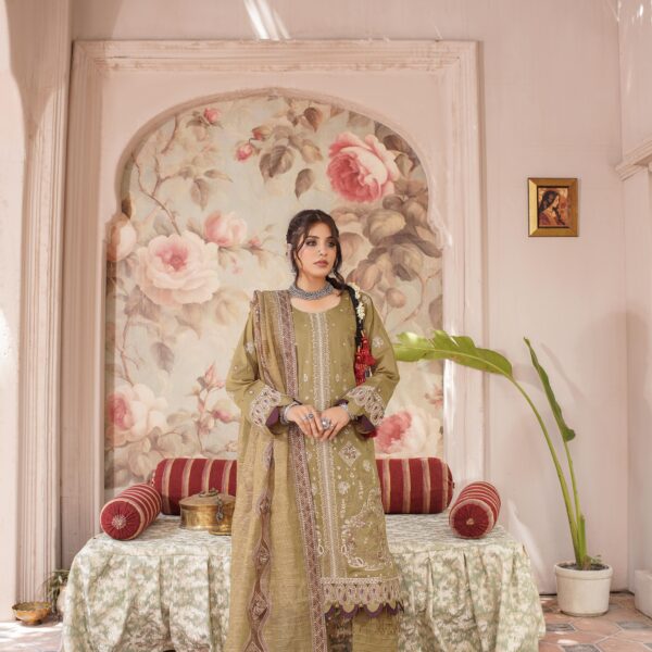 Manizay Nargis Premium Embroidered Lawn With Embroidered Fancy Dupatta M-06