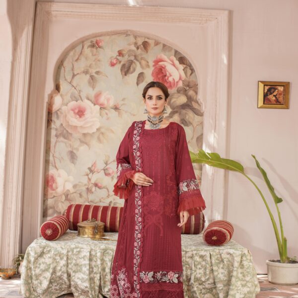 Manizay Nargis Premium Embroidered Lawn With Embroidered Fancy Dupatta M-07