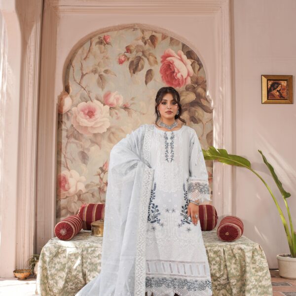 Manizay Nargis Premium Embroidered Lawn With Embroidered Fancy Dupatta M-08