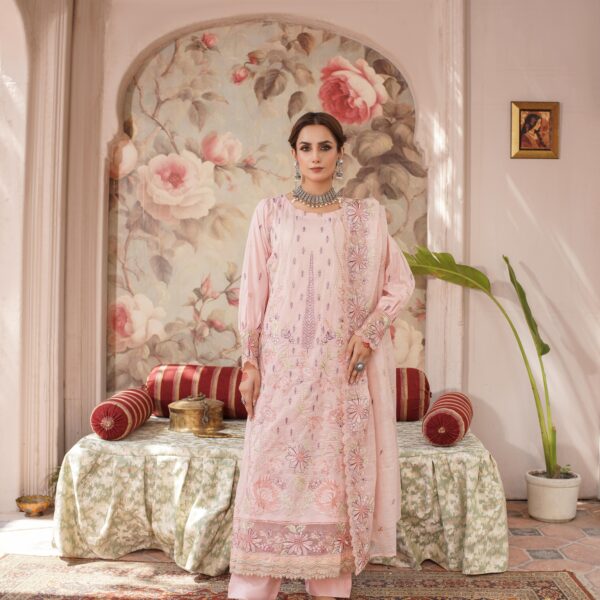 Manizay Nargis Premium Embroidered Lawn With Embroidered Fancy Dupatta M-05
