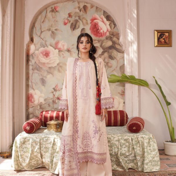 Manizay Nargis Premium Embroidered Lawn With Embroidered Fancy Dupatta M-10
