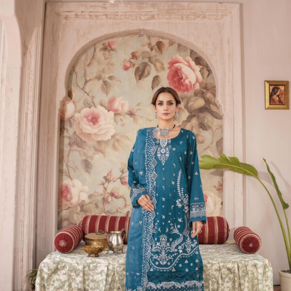 Manizay Nargis Premium Embroidered Lawn With Embroidered Fancy Dupatta M-04