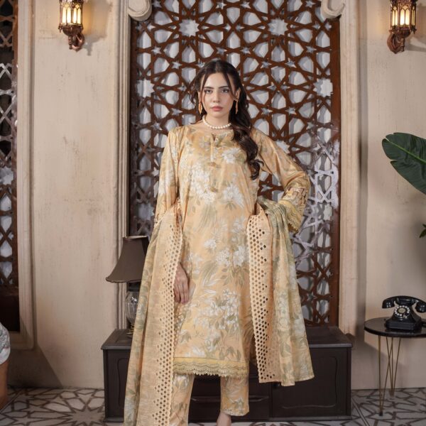 Manizay Rooh Naaz Premium Digital Print Bana Dora Lawn With Digital Print Embroidered Fancy Dupatta M-10
