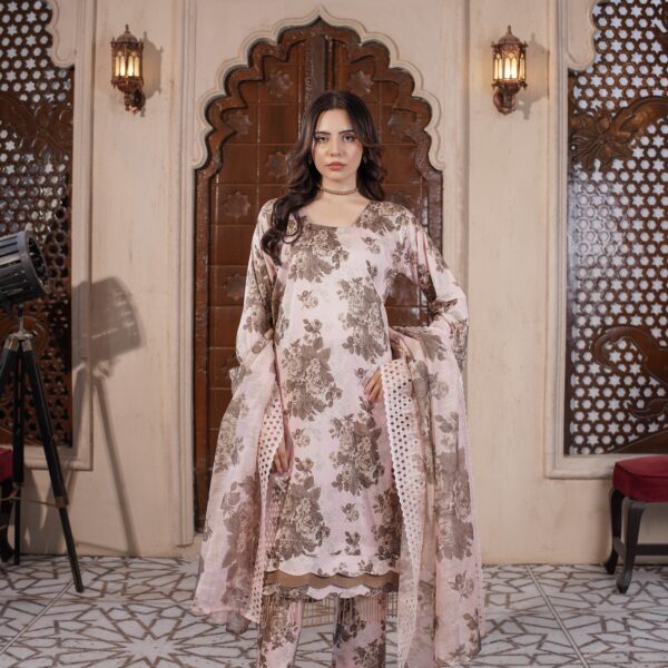Manizay Rooh Naaz Premium Digital Print Bana Dora Lawn With Digital Print Embroidered Fancy Dupatta M-04