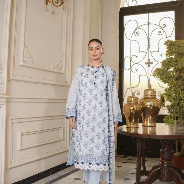 Manizay Arooj Premium Embroidered Bana Dora Lawn With Embroidered Crinkle Dupatta M-10