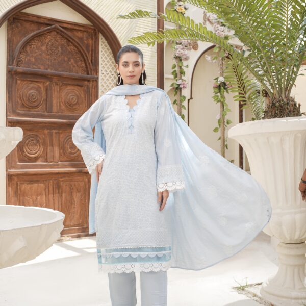 Manizay Dilkash Mumtaz Premium Embroidered Bana Dora Lawn With Embroidered Voile Lawn Dupatta M-09