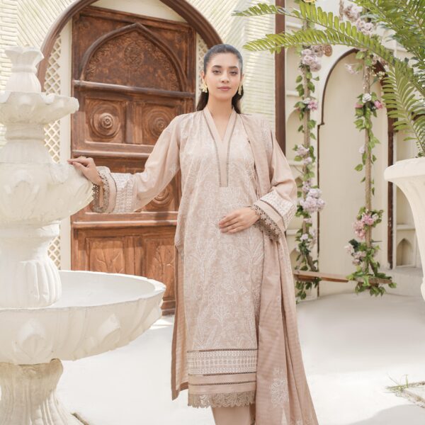 Manizay Dilkash Mumtaz Premium Embroidered Bana Dora Lawn With Embroidered Voile Lawn Dupatta M-01