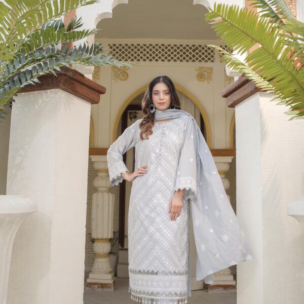 Manizay Dilkash Mumtaz Premium Embroidered Bana Dora Lawn With Embroidered Voile Lawn Dupatta M-06