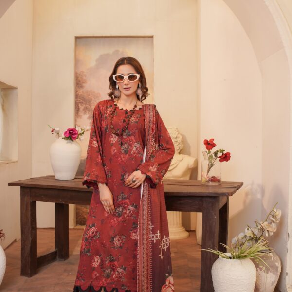 Manizay Dalaari  Premium Digital Print Bana Dora Lawn With Digital Print Voile Lawn Dupatta M-03