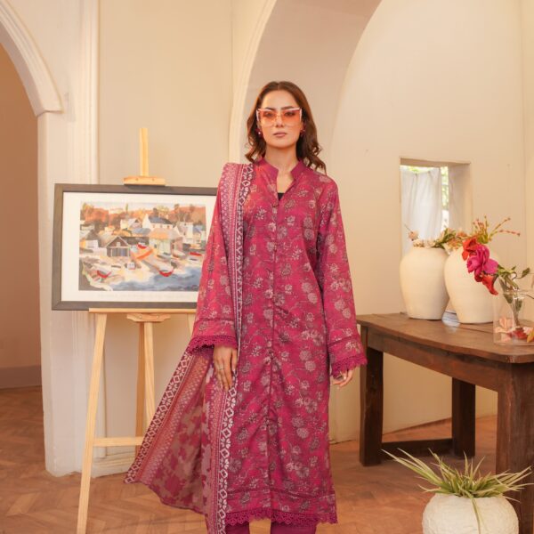 Manizay Dalaari  Premium Digital Print Bana Dora Lawn With Digital Print Voile Lawn Dupatta M-07