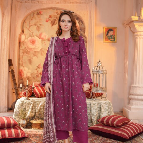 Manizay Bagh O Bahar Premium Digital Print Bana Dora Lawn With Digital Print Crinkle Dupatta M-03