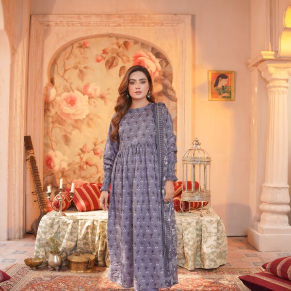 Manizay Bagh O Bahar Premium Digital Print Bana Dora Lawn With Digital Print Crinkle Dupatta M-10