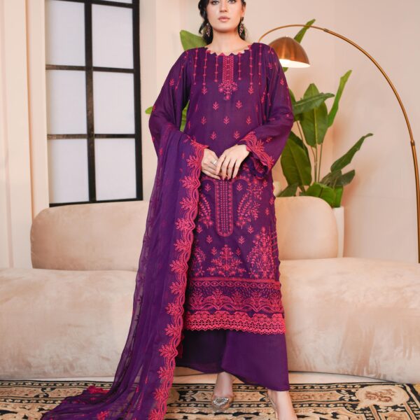 Manizay Andaaz E Hawa Premium Embroidered Karandi With Embroidered Chiffon Dupatta M-03