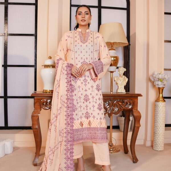 Manizay Andaaz E Hawa Premium Embroidered Karandi With Embroidered Chiffon Dupatta M-10