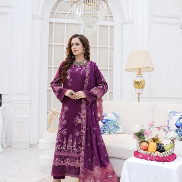 Manizay Khubsoorat Shaam Premium Embroidered Karandi With Heavy Embroidered Fancy Dupatta M-02