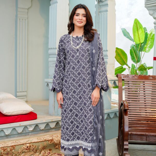 Manizay Gul Bagh Premium Embroidered 3 Meter Karandi With Embroidered Pure Crinkle Dupatta M-03
