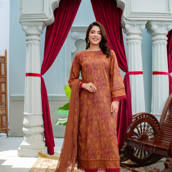Manizay Gul Bagh Premium Embroidered 3 Meter Karandi With Embroidered Pure Crinkle Dupatta M-08