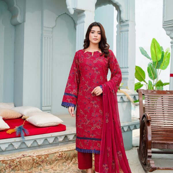 Manizay Gul Bagh Premium Embroidered 3 Meter Karandi With Embroidered Pure Crinkle Dupatta M-02