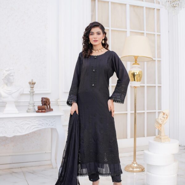 Manizay Manzil Premium Embroidered ChikenKari Karandi With Embroidered Chiffon Dupatta 10 Article In One Box