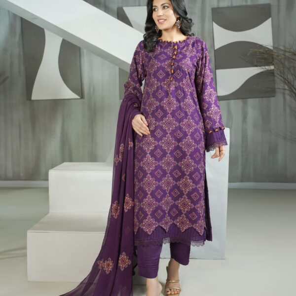 Manizay Gul e Gulzar Premium Embroidered Winter Karandi With Embroidered Crinkle Dupatta M-03