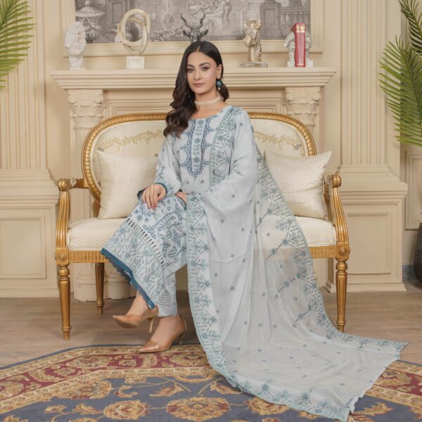 Manizay Gulfam Premium Embroidered Karandi With Embroidered Chiffon Dupatta 10 Article in 1 Box