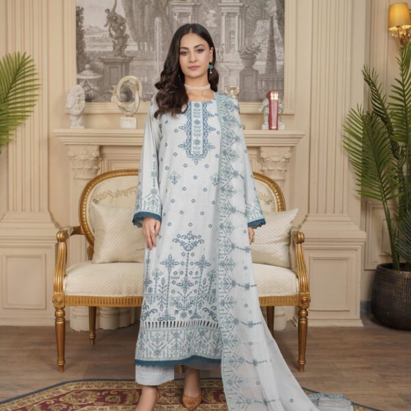 Manizay Gulfam Premium Embroidered Karandi With Embroidered Chiffon Dupatta M-10