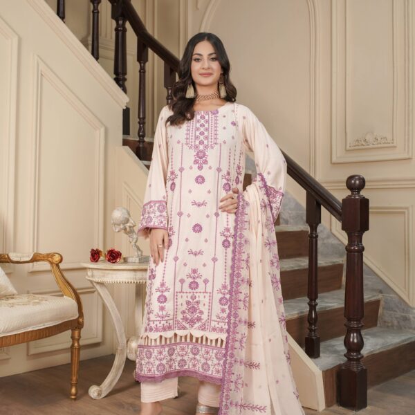 Manizay Gulfam Premium Embroidered Karandi With Embroidered Chiffon Dupatta M-03