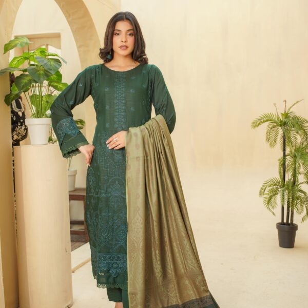 Manizay Kishwar ka Andaz Premium Embroidered Bana Dora Dhanak With Pure Pashmina Shawl M-08