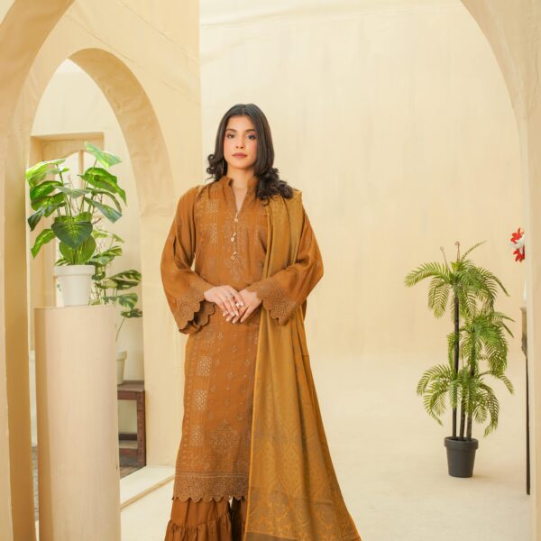 Manizay Kishwar ka Andaz Premium Embroidered Bana Dora Dhanak With Pure Pashmina Shawl M-05