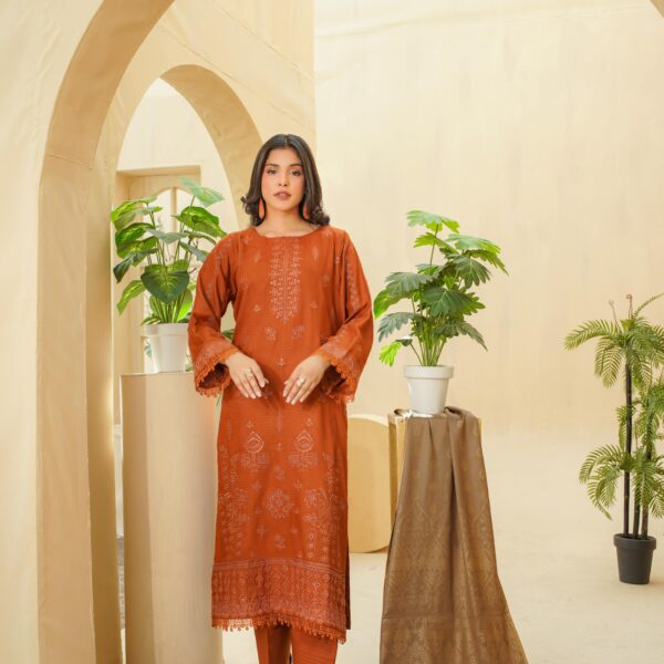 Manizay Kishwar ka Andaz Premium Embroidered Bana Dora Dhanak With Pure Pashmina Shawl M-03