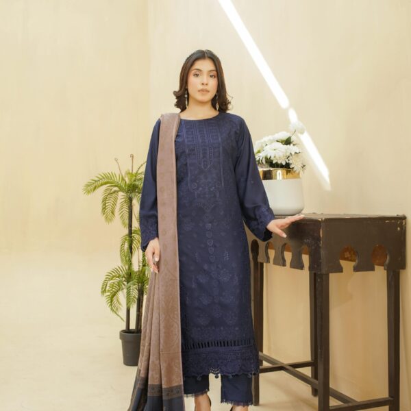 Manizay Kishwar ka Andaz Premium Embroidered Bana Dora Dhanak With Pure Pashmina Shawl M-02