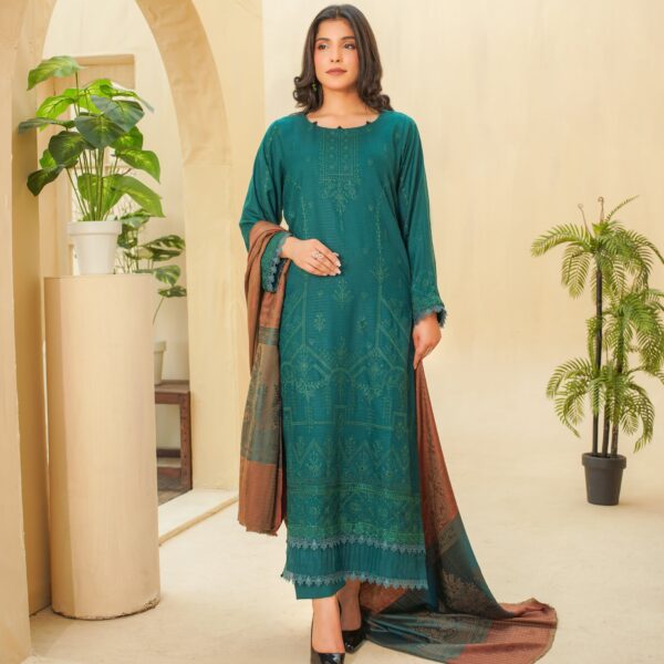 Manizay Kishwar ka Andaz Premium Embroidered Bana Dora Dhanak With Pure Pashmina Shawl M-06