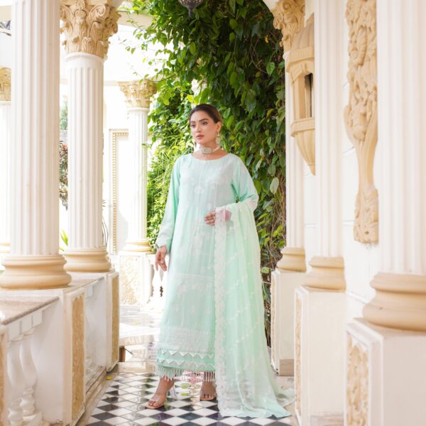 Manizay Mooray Piya Premium Embroidered Karandi With Embroidered Crinkle Bamber Dupatta M-06